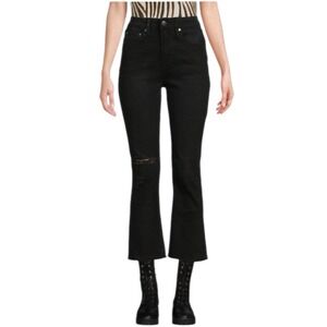 CAVALLI CLASS by Robert Cavelli Black High Rise Flare‎ Cropped Jeans 32 NWT